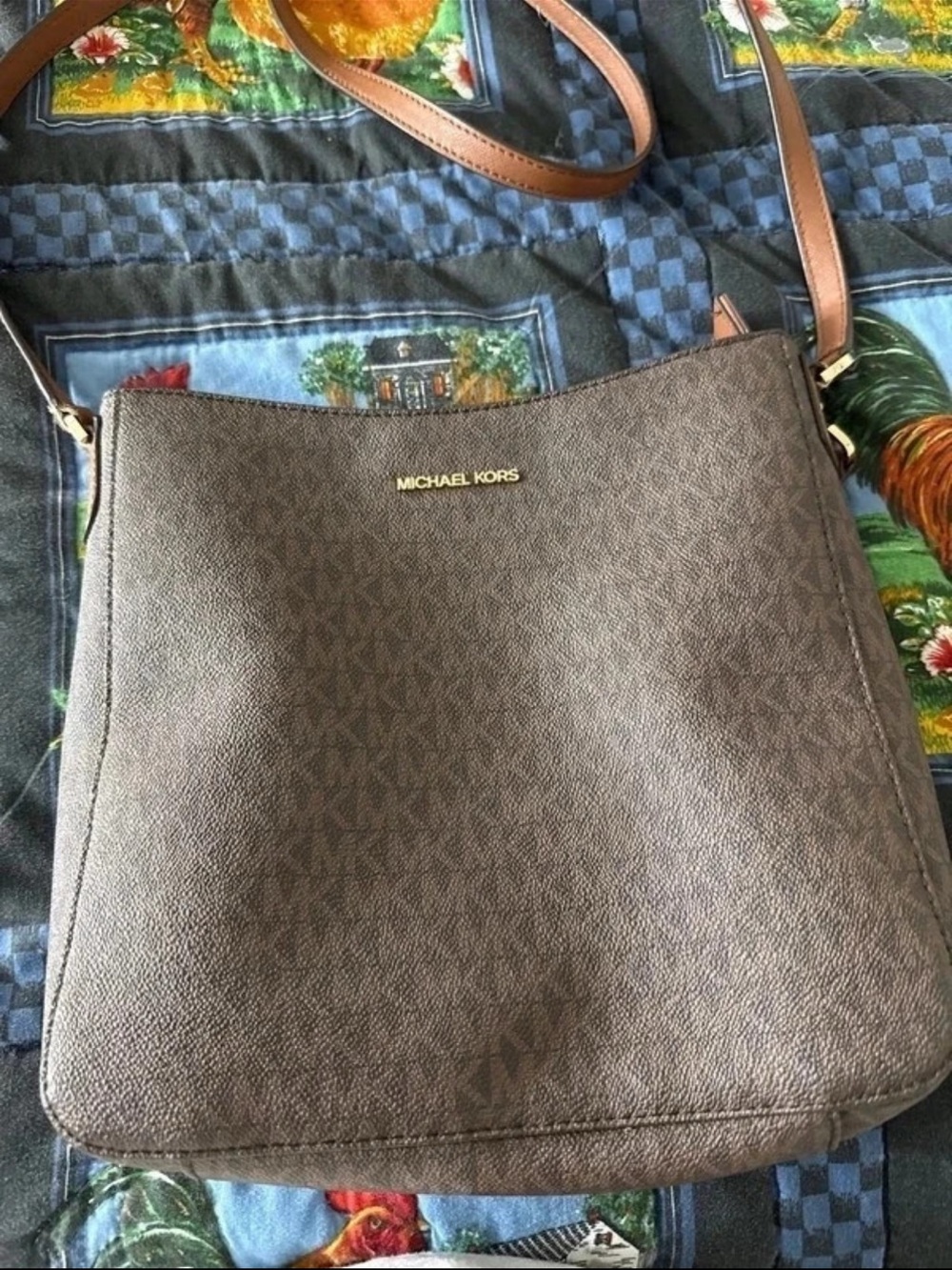 Michael Kors Brown & Tan Messenger Crossbody Bag